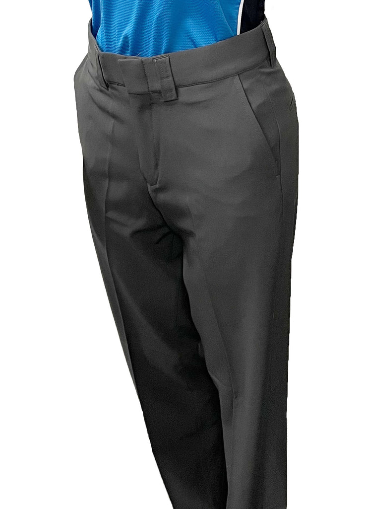 BBS361- NEW Women's Smitty 4-Way Stretch FLAT FRONT PLATE PANTS with  SLASH POCKETS NON-EXPANDER- Charcoal Grey