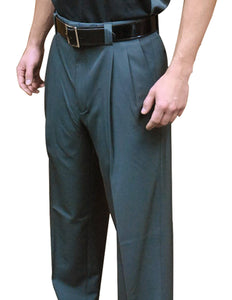 BBS396-Smitty "NEW EXPANDER WAISTBAND -  4-Way Stretch" Pleated Plate Pants-Charcoal Grey