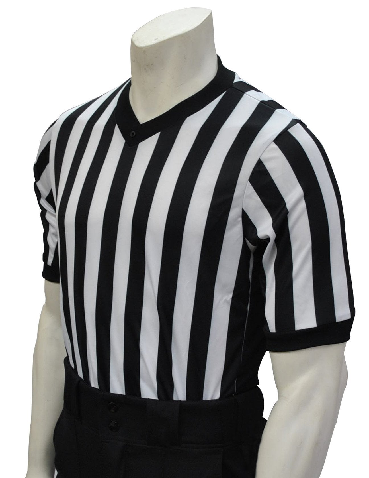 Smitty Grey V-Neck Performance Mesh Referee Shirt with Black