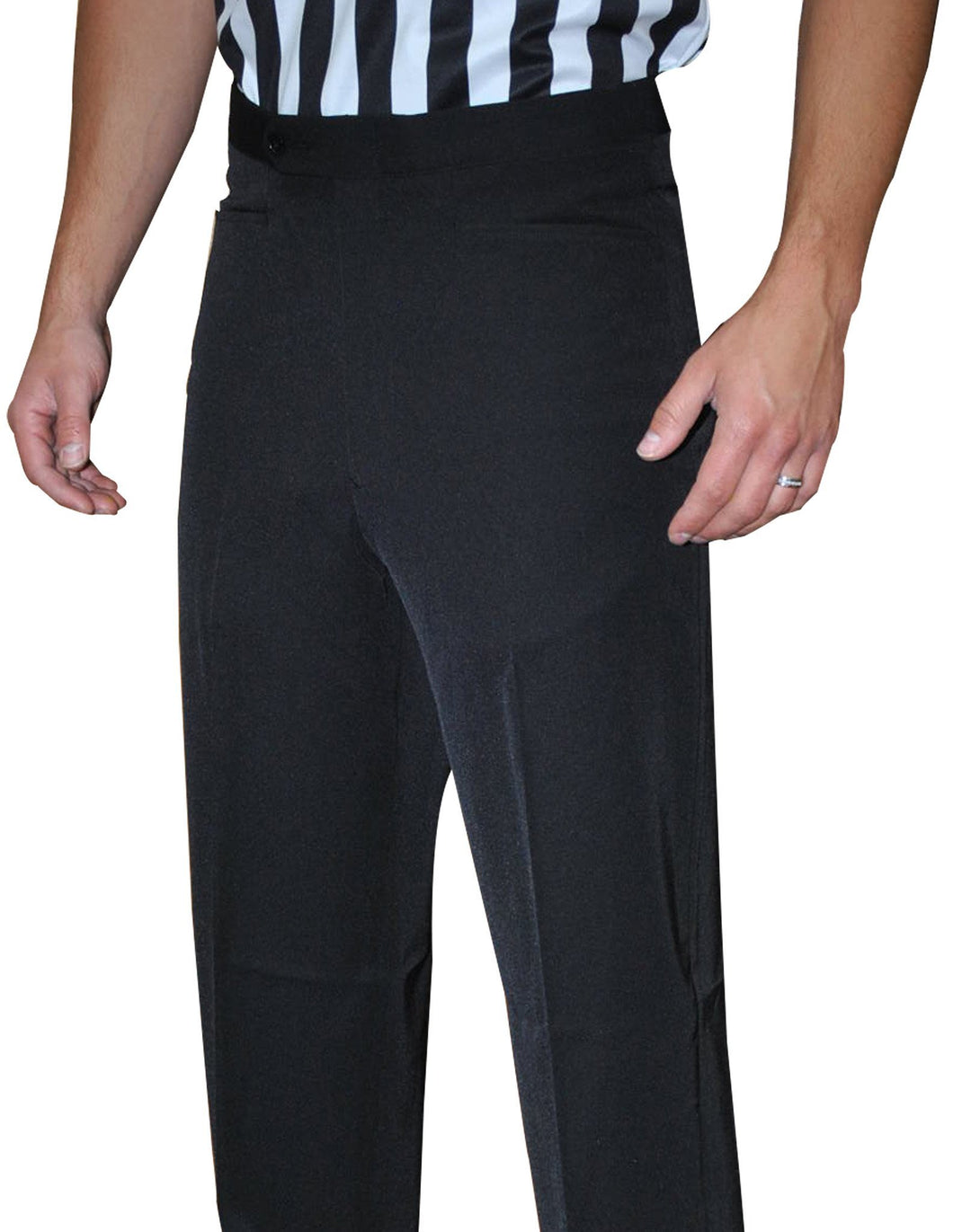 4-Way Stretch Black Flat Front Pants w/ Western Cut Pockets