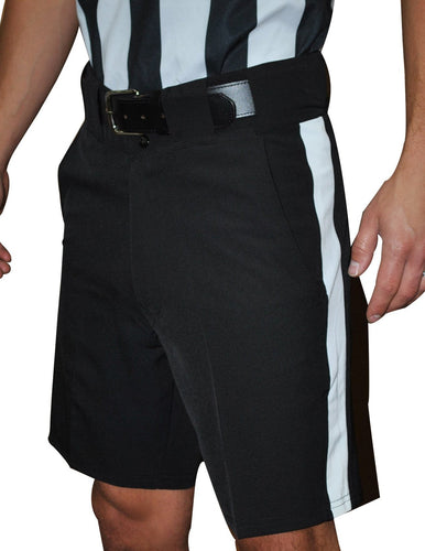 FBS177 - Smitty 4-Way Stretch Black Shorts with 1 1/4” White Stripe