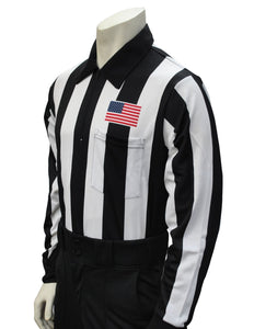 USA110 - Smitty "Made in USA" -  Football Long Sleeve Shirt w/ Flag over Pocket